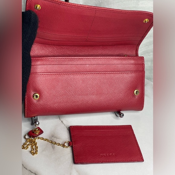 Prada red ribbon long wallet - Picture 3 of 17